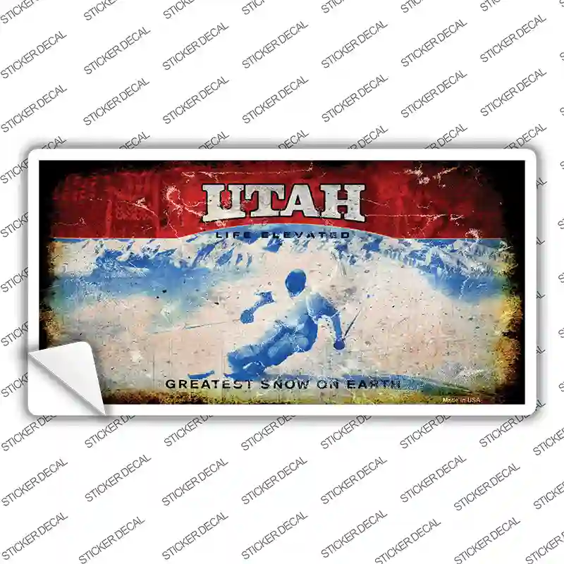 Utah State Rusty Novelty Sticker Decal Small