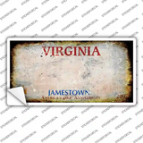 Virginia State Rusty Novelty Sticker Decal Small