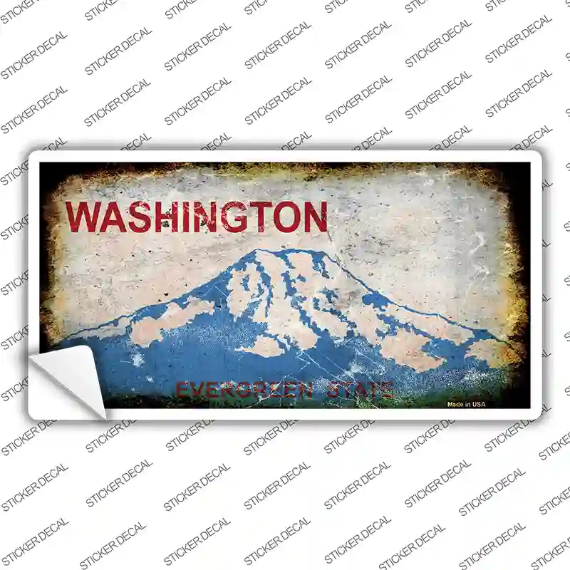 Washington State Rusty Background Novelty Sticker Decal Small