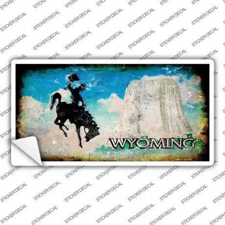 Wyoming State Rusty Novelty Sticker Decal Small