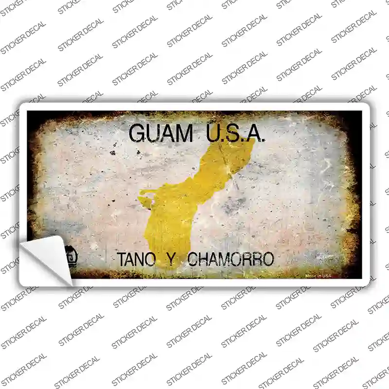 Guam Rusty Novelty Sticker Decal Small