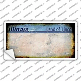 Illinois State Rusty Background Novelty Sticker Decal Small