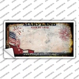 Maryland State Rusty Background Novelty Sticker Decal Small