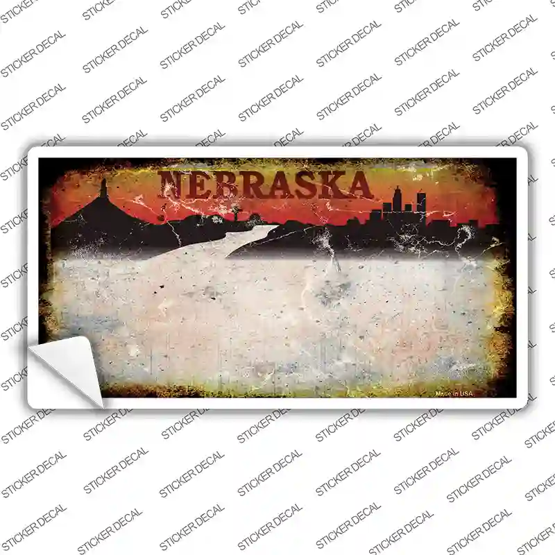 Nebraska Rusty Novelty Sticker Decal Small