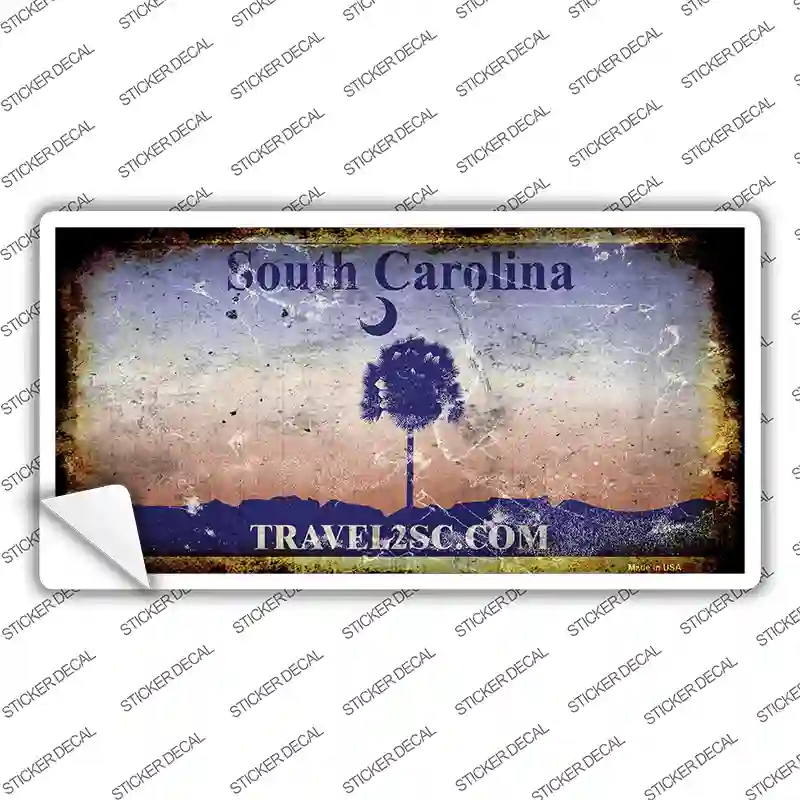 South Carolina Rusty Novelty Sticker Decal Small