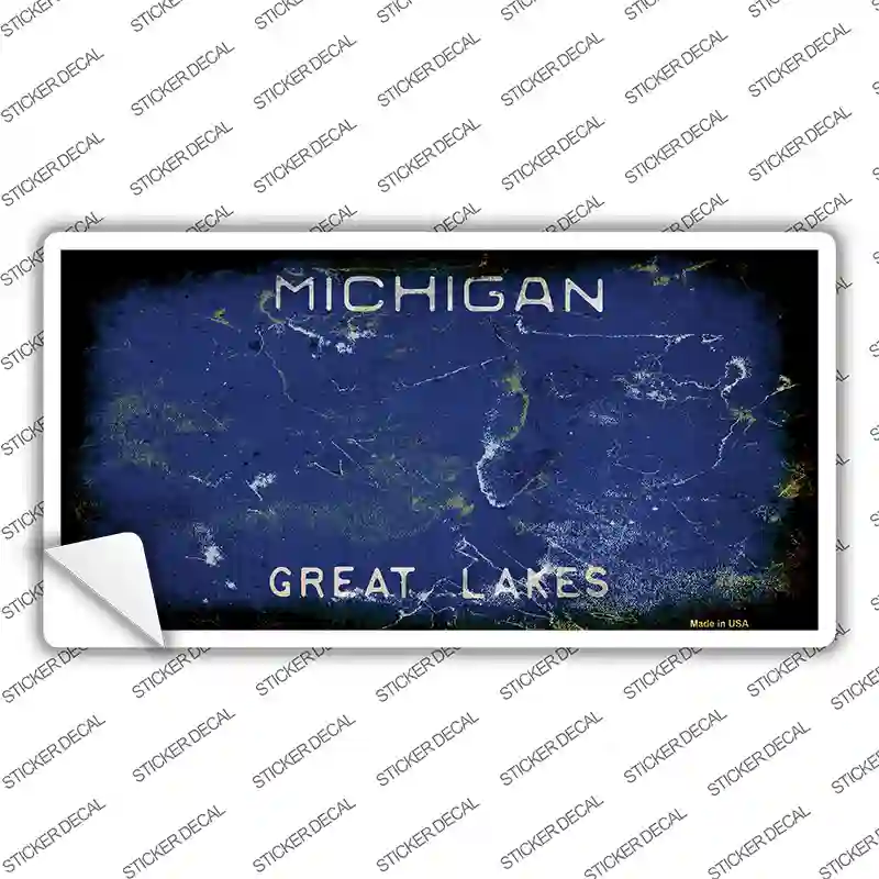 Michigan Rusty Novelty Sticker Decal Small