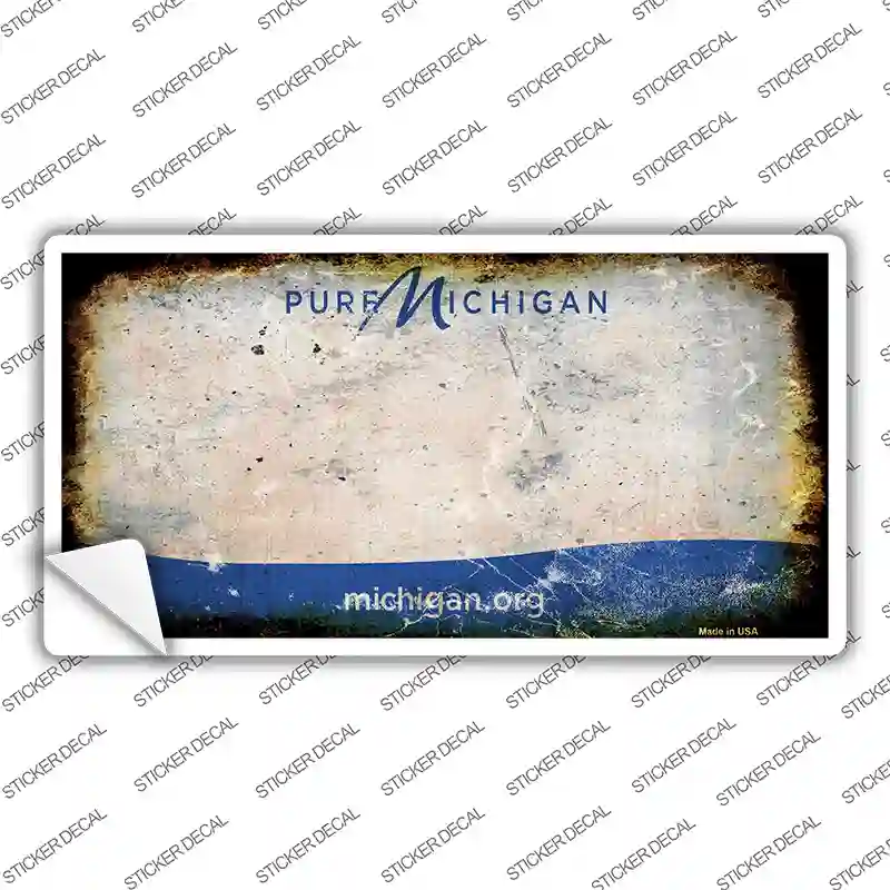 Pure Michigan Rusty Novelty Sticker Decal Small