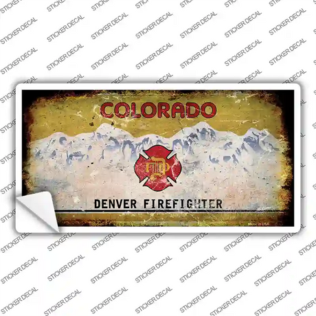 Denver Firefighter Rusty Novelty Sticker Decal Small