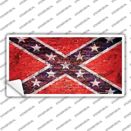 Rebel Flag Brick Wall Novelty Sticker Decal Small