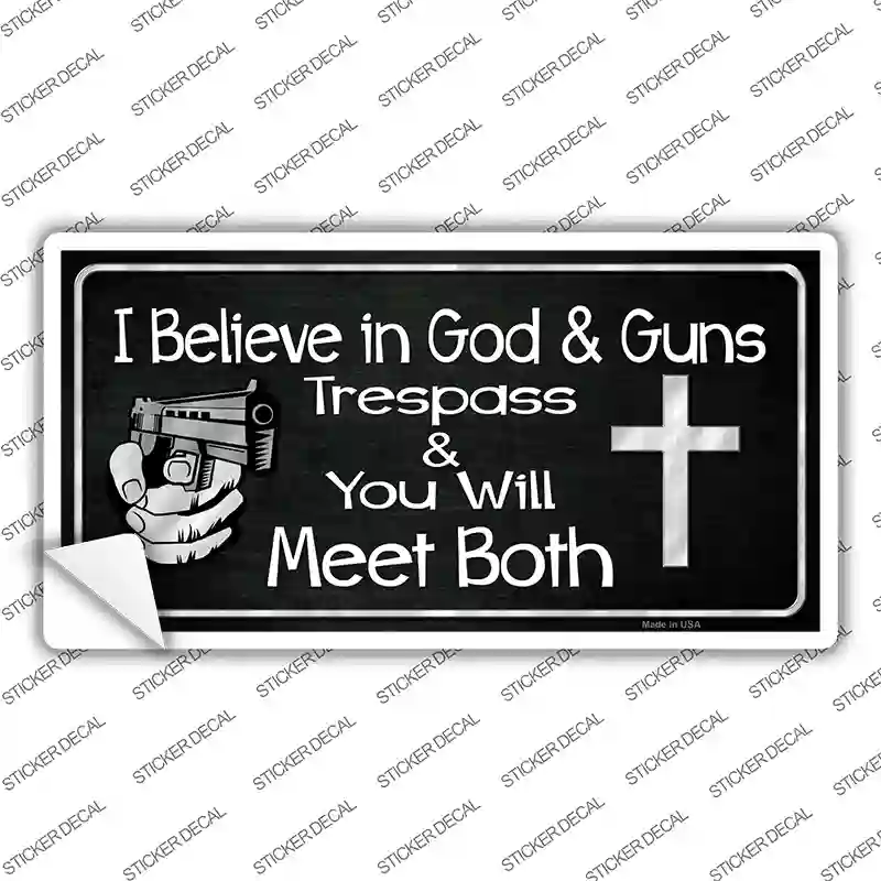 God And Guns Novelty Sticker Decal Small