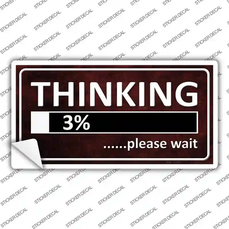 Thinking Please Wait Novelty Sticker Decal