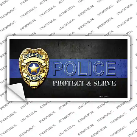 Police Badge Thin Blue Line Novelty Sticker Decal Small