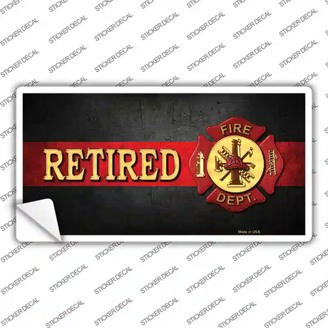 Retired Fire Thin Red Line Novelty Sticker Decal Small