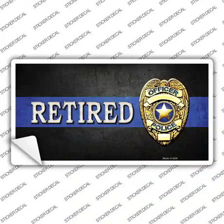 Retired Police Thin Blue Line Novelty Sticker Decal Small