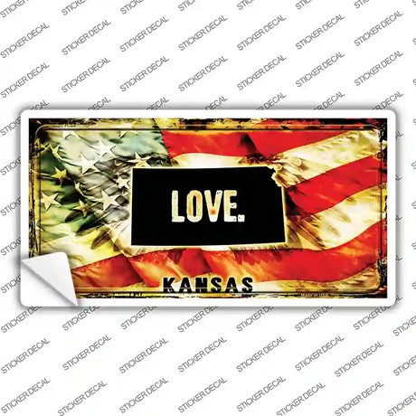 Kansas Love Novelty Sticker Decal Small