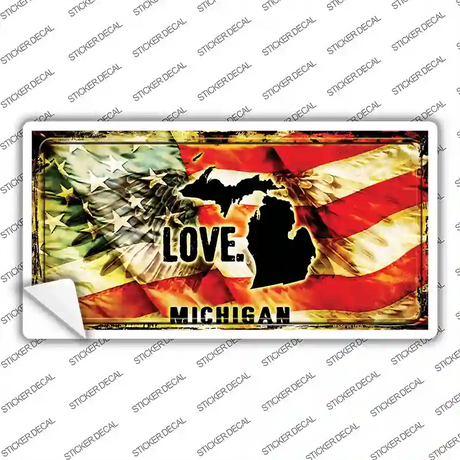 Michigan Love Novelty Sticker Decal Small