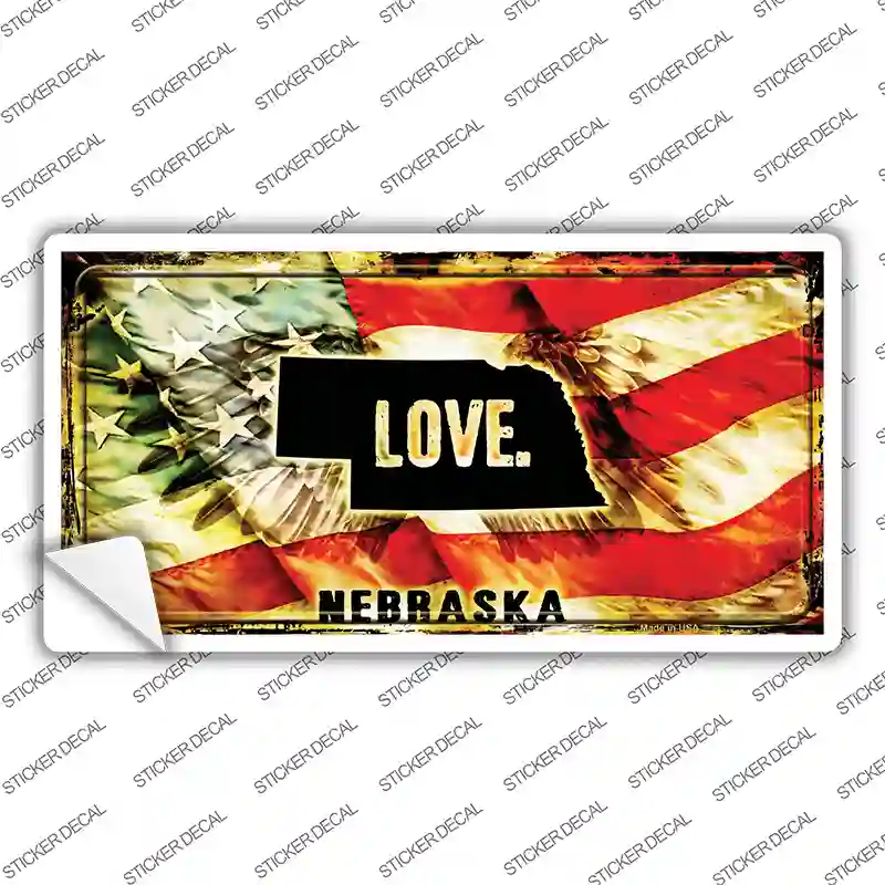 Nebraska Love Novelty Sticker Decal Small