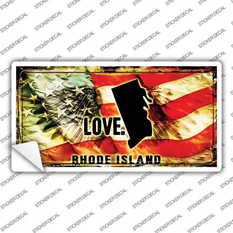 Rhode Island Love Novelty Sticker Decal