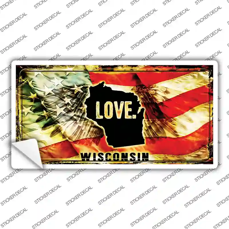 Wisconsin Love Novelty Sticker Decal Small