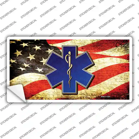 EMT Logo With USA Flag Novelty Sticker Decal Small