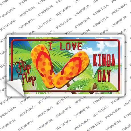 I Love Flip Flop Novelty Sticker Decal Small