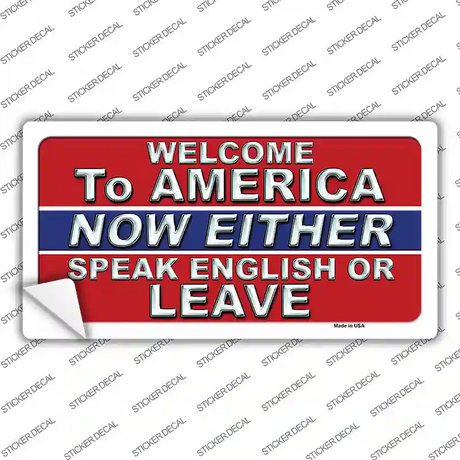 Speak English Or Leave Novelty Sticker Decal Small