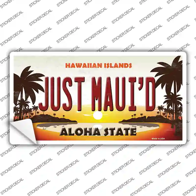 Just Mauid Sunset Novelty Sticker Decal Small