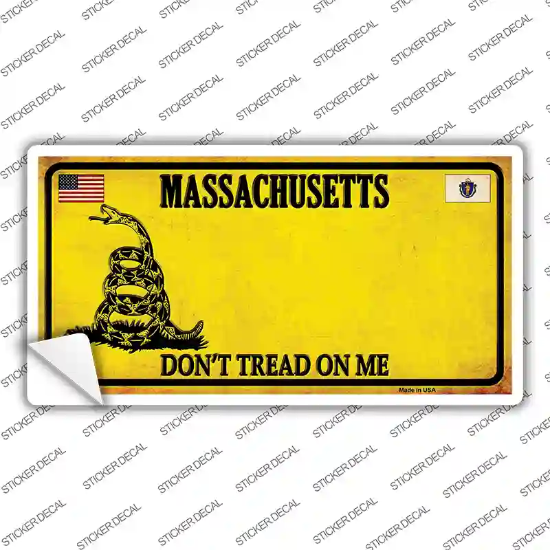 Massachusetts Dont Tread On Me Novelty Sticker Decal Small