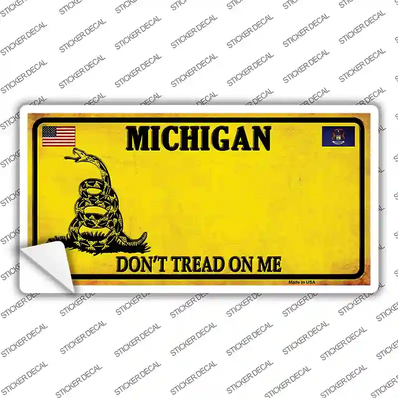 Michigan Dont Tread On Me Novelty Sticker Decal Small