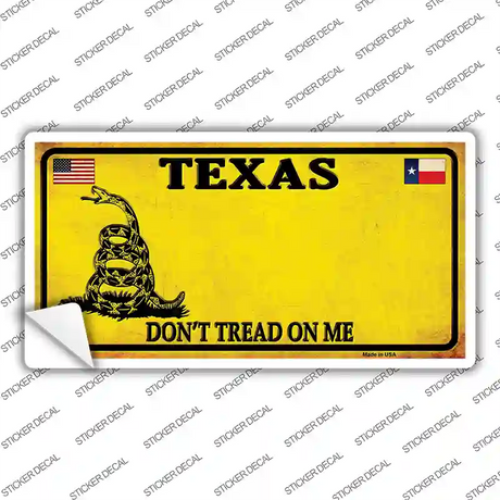 Texas Dont Tread On Me Novelty Sticker Decal Small