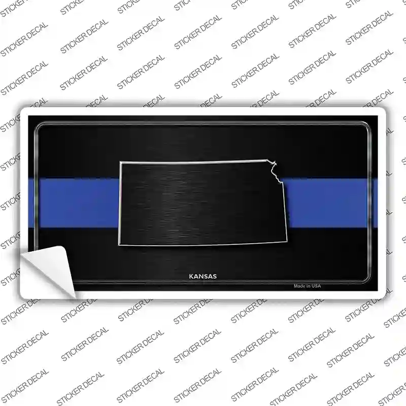 Kansas Thin Blue Line Novelty Sticker Decal Small