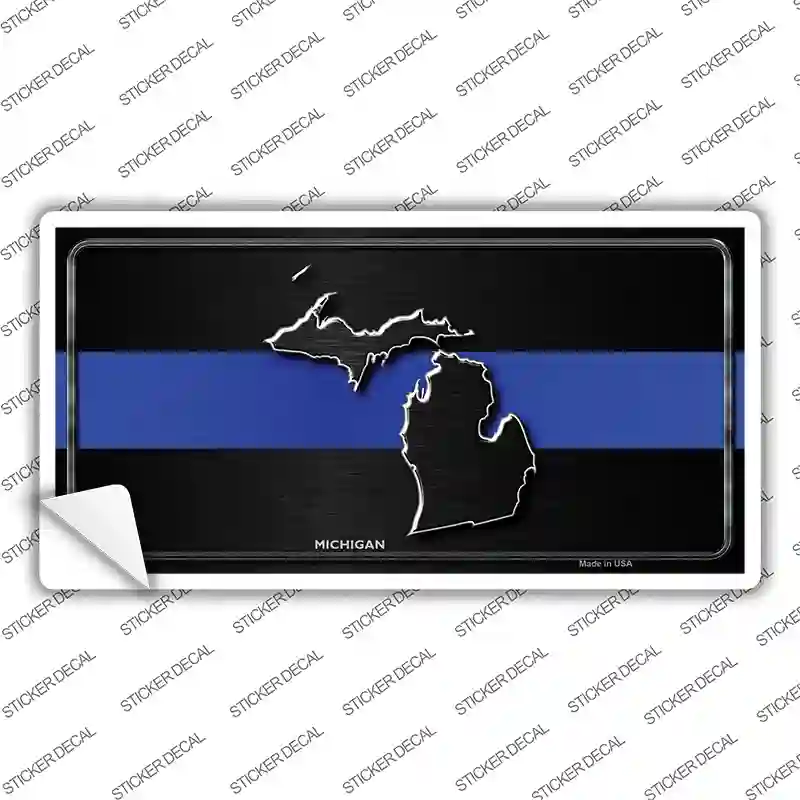 Michigan Thin Blue Line Novelty Sticker Decal Small