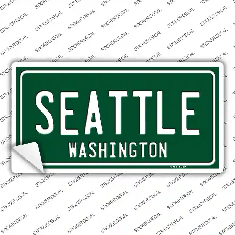 Seattle Washington Green Novelty Sticker Decal
