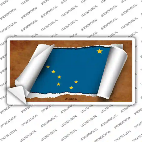 Alaska Flag Scroll Novelty Sticker Decal Small