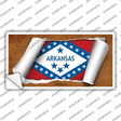 Arkansas Flag Scroll Novelty Sticker Decal Small