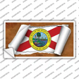 Florida Flag Scroll Novelty Sticker Decal Small