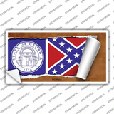 Georgia Flag Scroll Novelty Sticker Decal Small