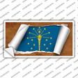 Indiana Flag Scroll Novelty Sticker Decal Small