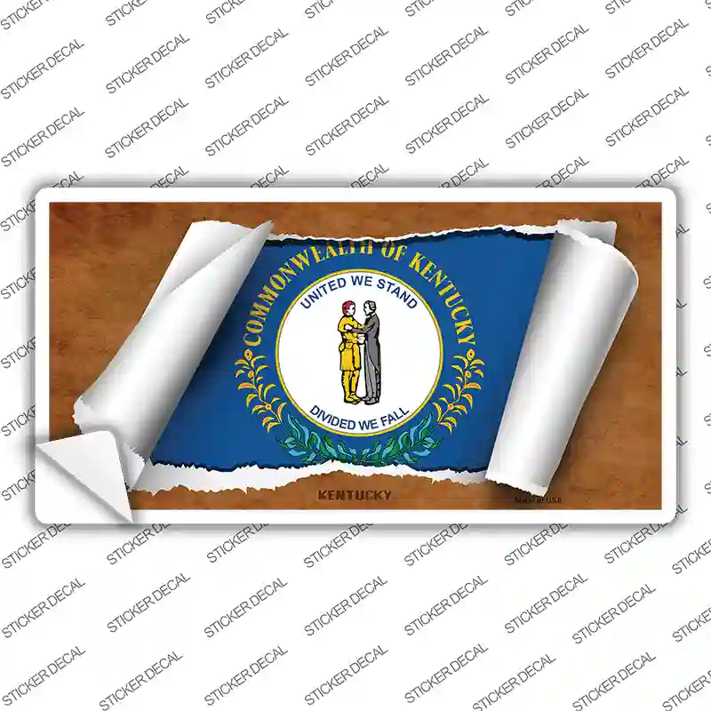 Kentucky Flag Scroll Novelty Sticker Decal Small