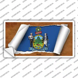 Maine Flag Scroll Novelty Sticker Decal Small