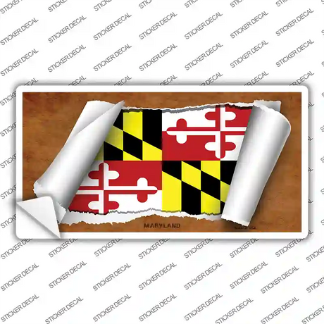 Maryland Flag Scroll Novelty Sticker Decal Small