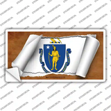 Massachusetts Flag Scroll Novelty Sticker Decal Small