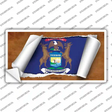 Michigan Flag Scroll Novelty Sticker Decal Small