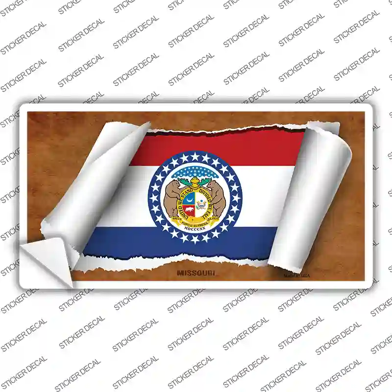 Missouri Flag Scroll Novelty Sticker Decal Small