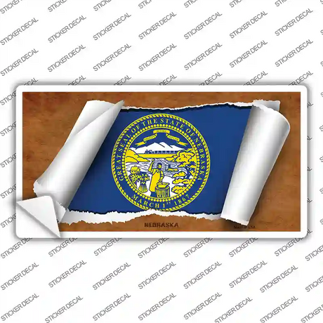 Nebraska Flag Scroll Novelty Sticker Decal Small