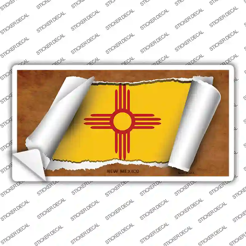 New Mexico Flag Scroll Novelty Sticker Decal Small