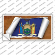 New York Flag Scroll Novelty Sticker Decal Small