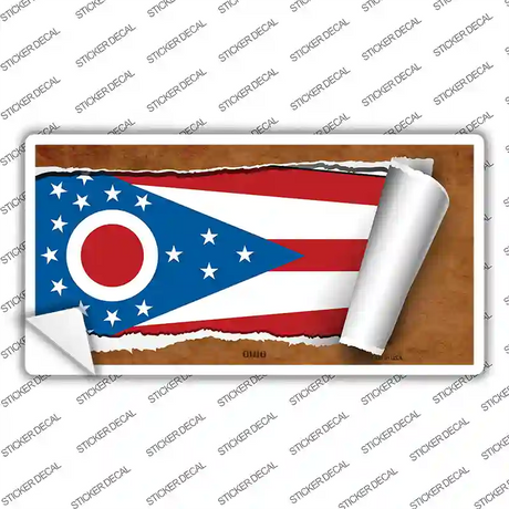 Ohio Flag Scroll Novelty Sticker Decal Small