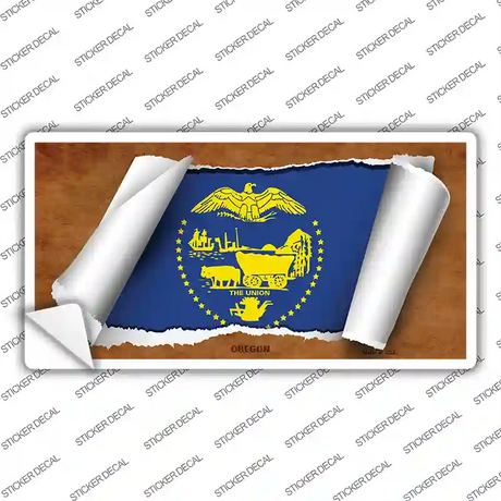 Oregon Flag Scroll Novelty Sticker Decal Small