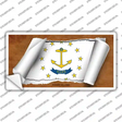 Rhode Island Flag Scroll Novelty Sticker Decal Small